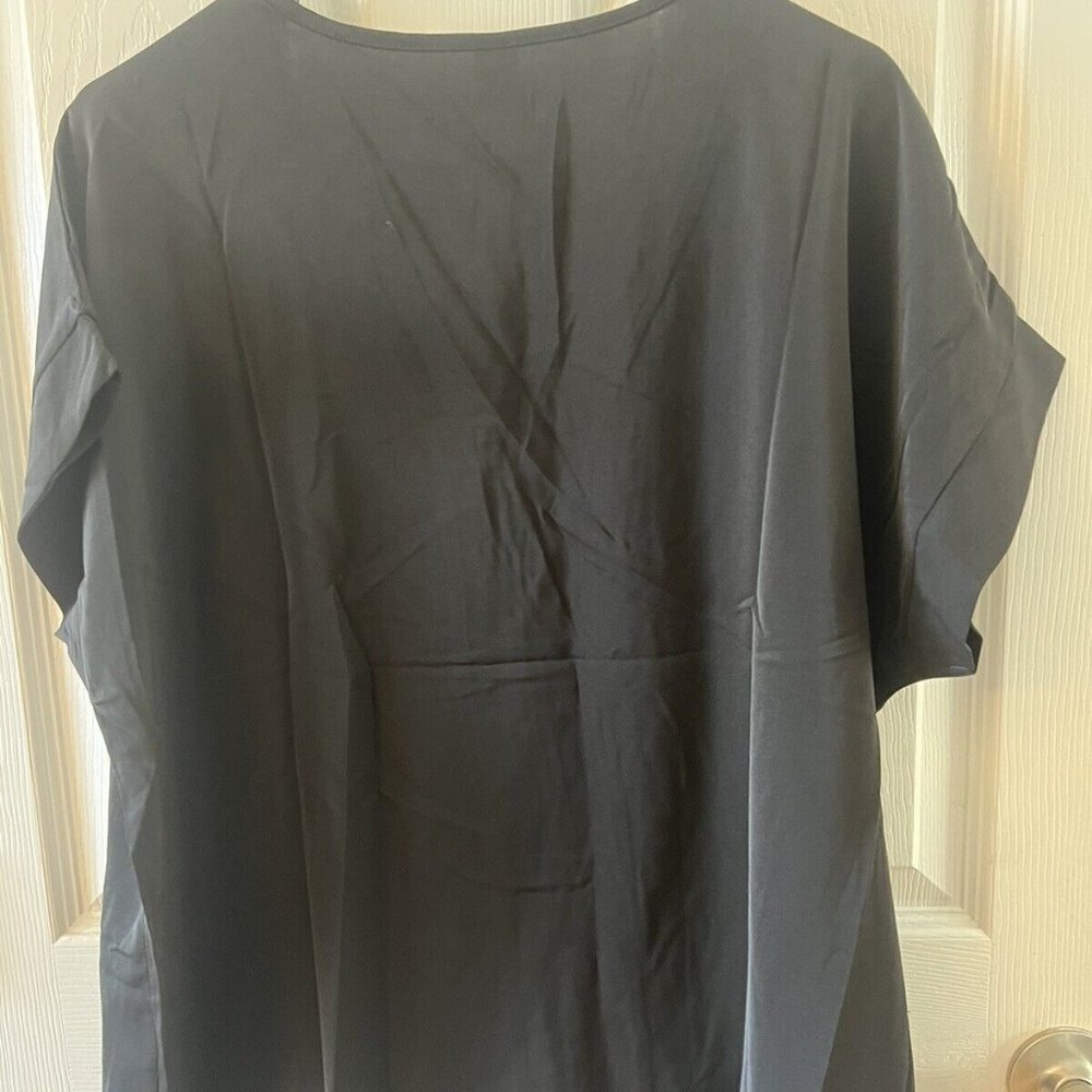 SHEIN Black Short‎ Sleeve Blouse XLarge